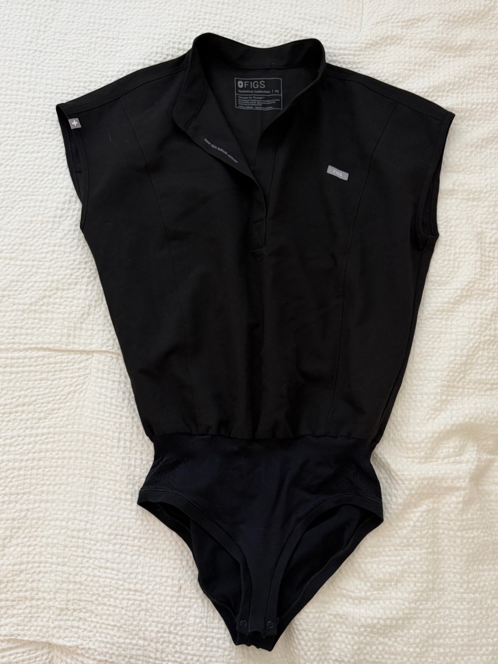 Figs Black Rafaela Scrub Bodysuit